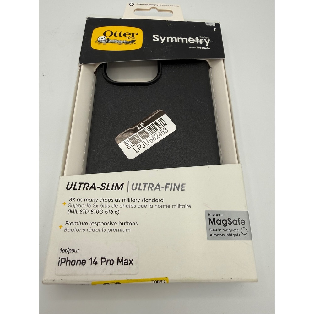 OtterBox Symmetry Case iPhone 14 Pro Max Black Excellent MagSafe Slim Protective